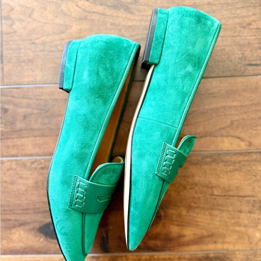 Talbots Vibrant Green Suede Flats - Picture 4 of 7